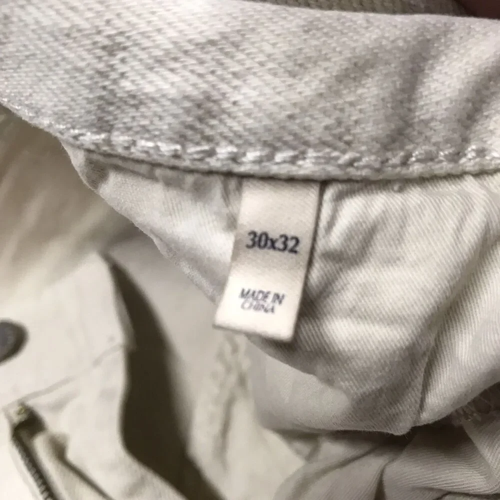 FAHERTY Feel Good Special Weave Jeans Men 30x30 Ivory Organic Stretch Denim